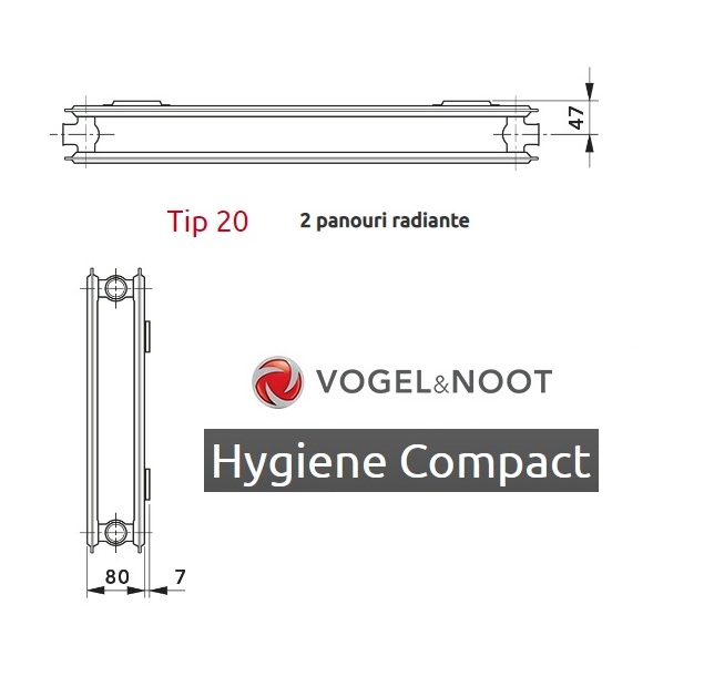 Calorifer Hygienic Vogel&Noot 20x500x400