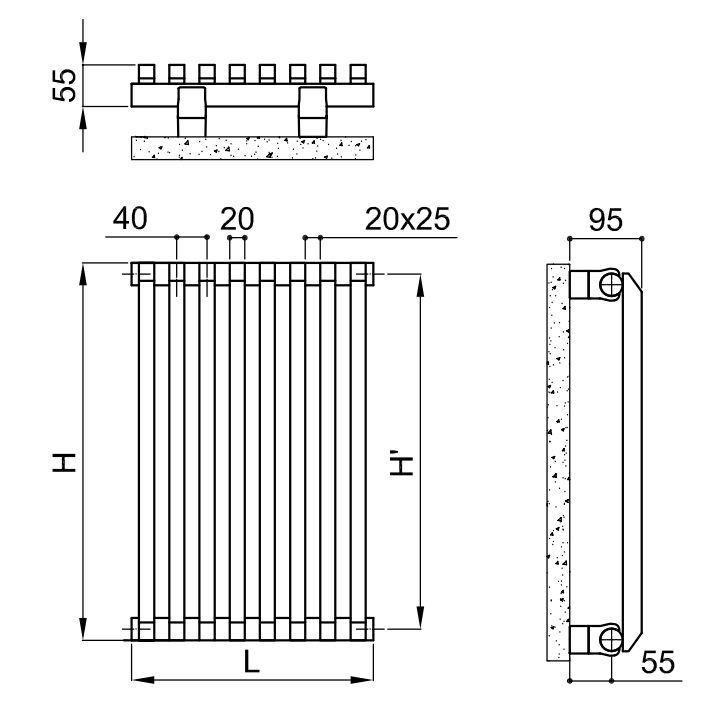 Calorifer vertical Irsap SAX 800x1500