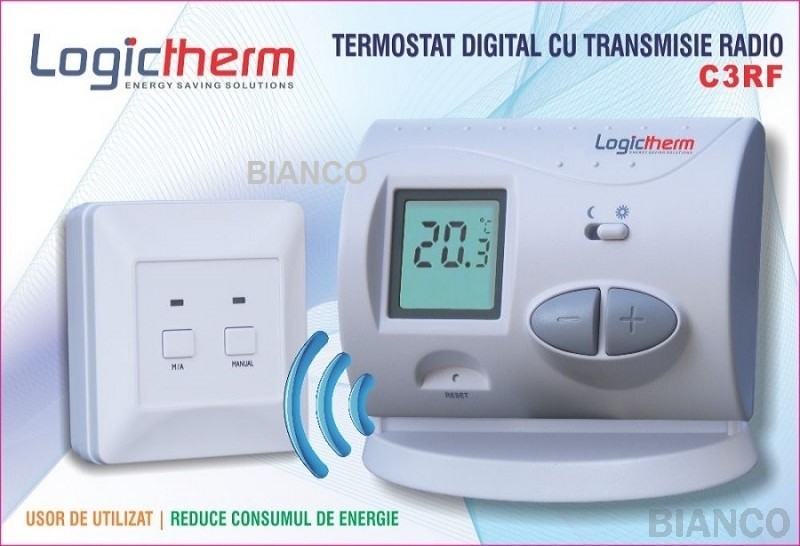 tissue Emptiness metric Termostat de ambient fara fir Logictherm C3 RF - Eradiatoare.ro