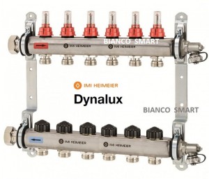 Imagine Distribuitor-colector din inox cu debitmetre si ventile termostatice cu 6 circuite Heimeier DYNALUX