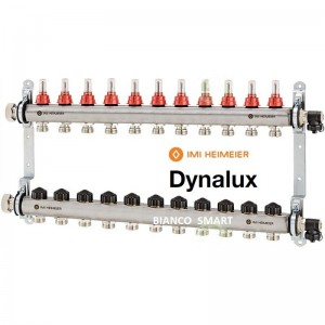 Imagine Distribuitor-colector din inox cu debitmetre si ventile termostatice cu 12 circuite Heimeier DYNALUX